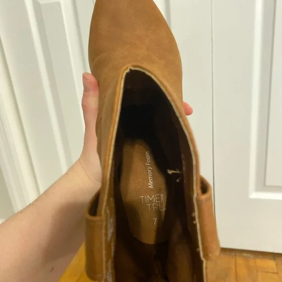 Brown Faux Suede Cowboy bootie - Picture 4 of 7